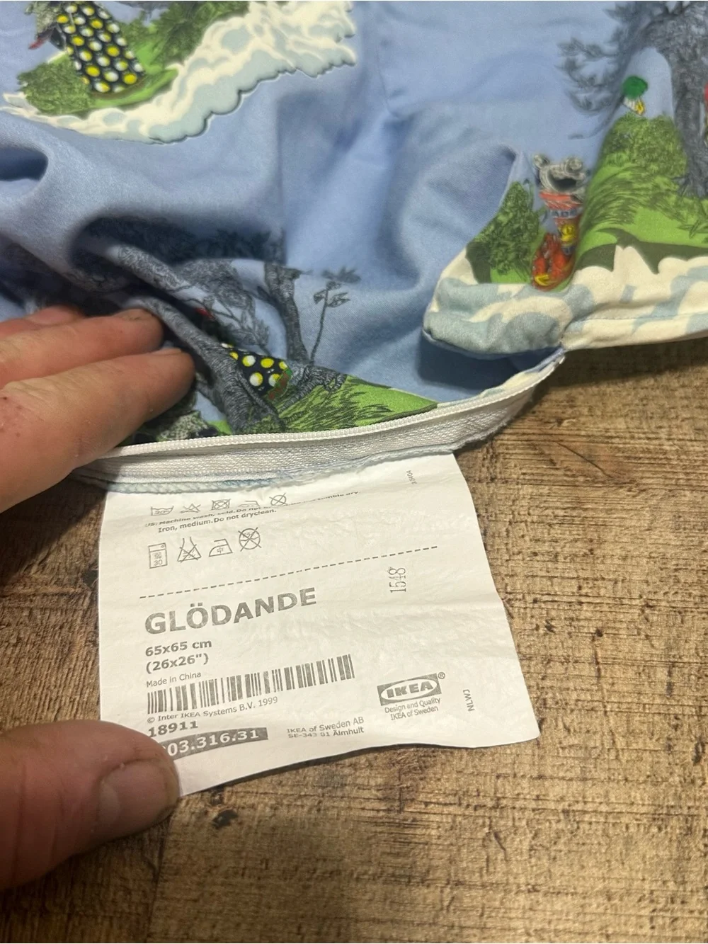 IKEA x Walter Van Beirendonck Glodande Limited Blue Wondermooi Pillow Case